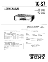 Sony TC-S7 - Service Manual 